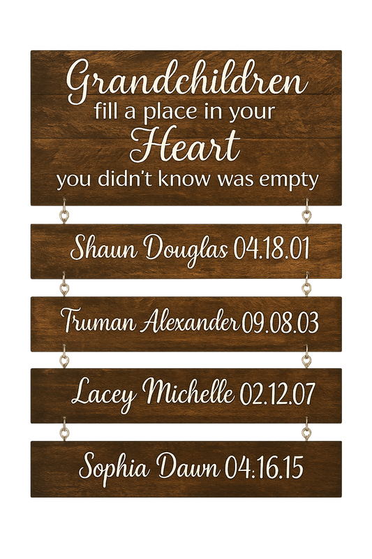 Personalized Grandchildren Hanging Sign – Custom Mother’s Day Gift